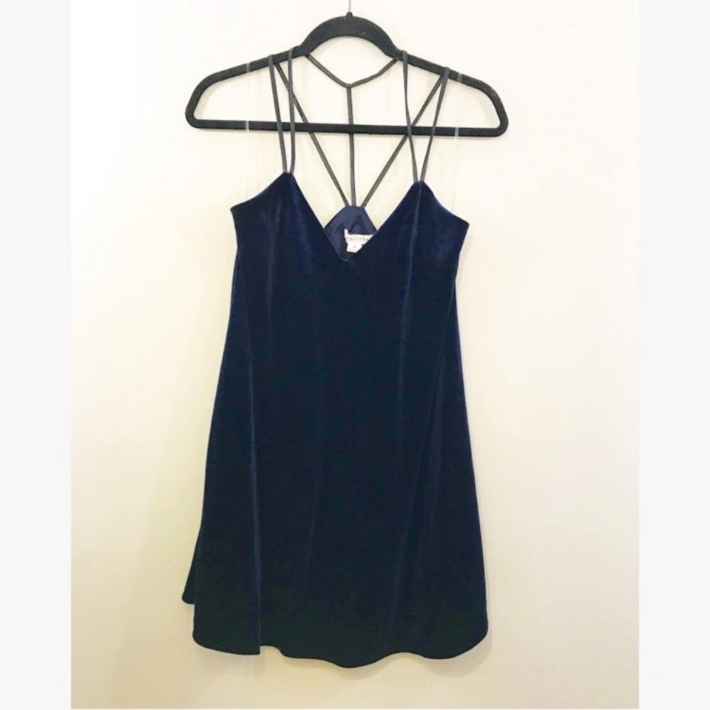 Navy Velvet Mini Dress